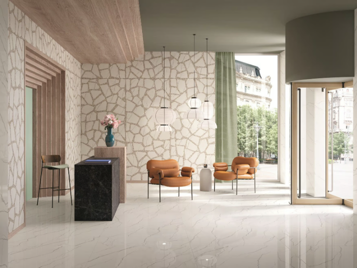 FOYER CLEAR - Porcelain stoneware wall/floor tiles with marble effect _ Marca Corona